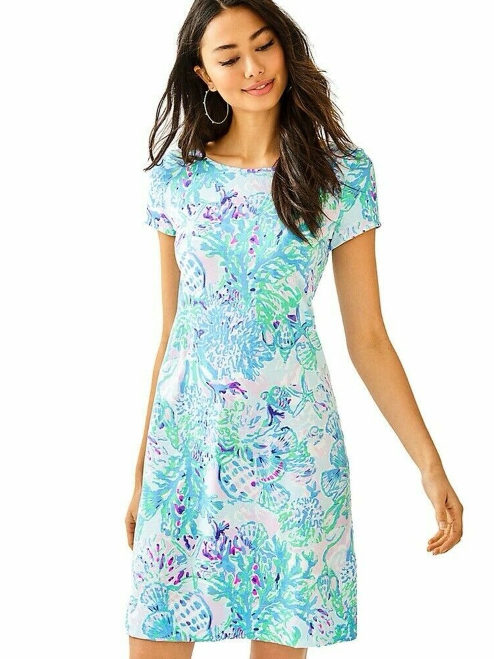 Lilly Pulitzer XL NWT Dress Colorful Floral Print Shift Short Sleeve